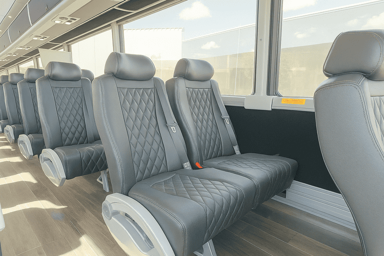 interior of Melbourne Coach Bus Service charter bus