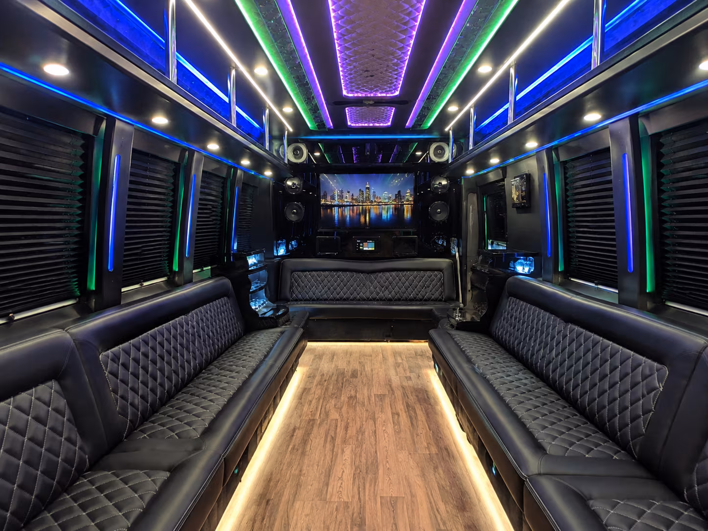 melbourne 25 passenger party bus interior
